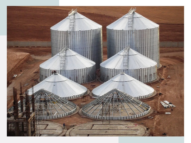 Строительство зерновых силосов в Новомосковске