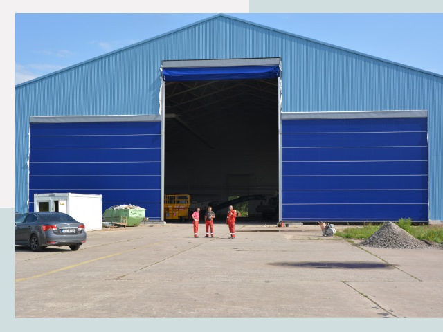 Ангарные ворота в Новомосковск от СтальСтрой-Нвм по цене 620 руб.