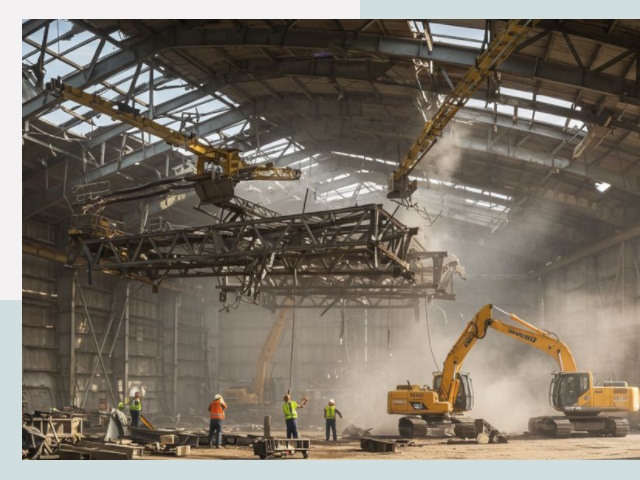 Демонтаж ангаров в Новомосковске от 620 руб. за м²