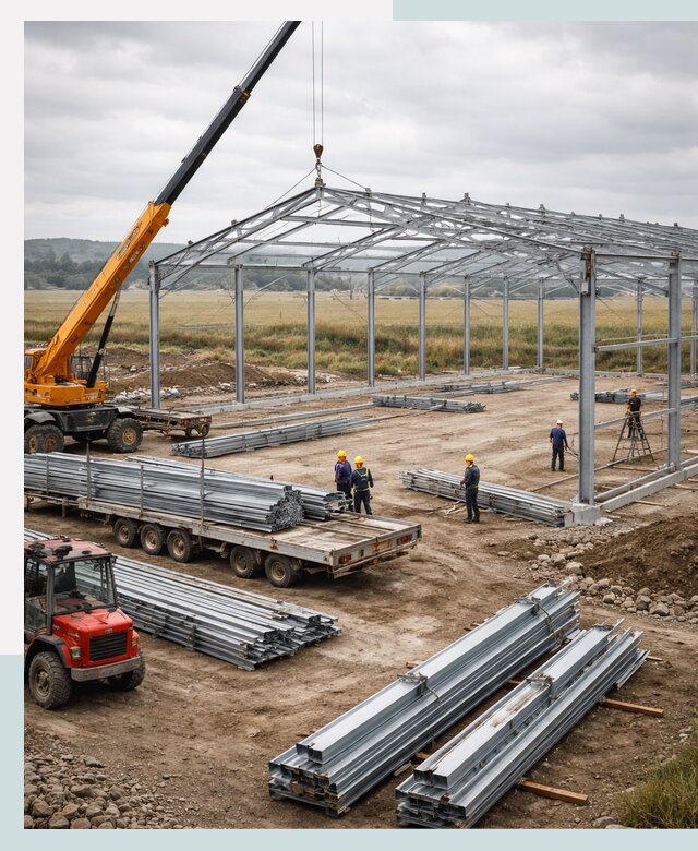 Строительство ангаров для сельхозтехники в Новомосковске под ключ