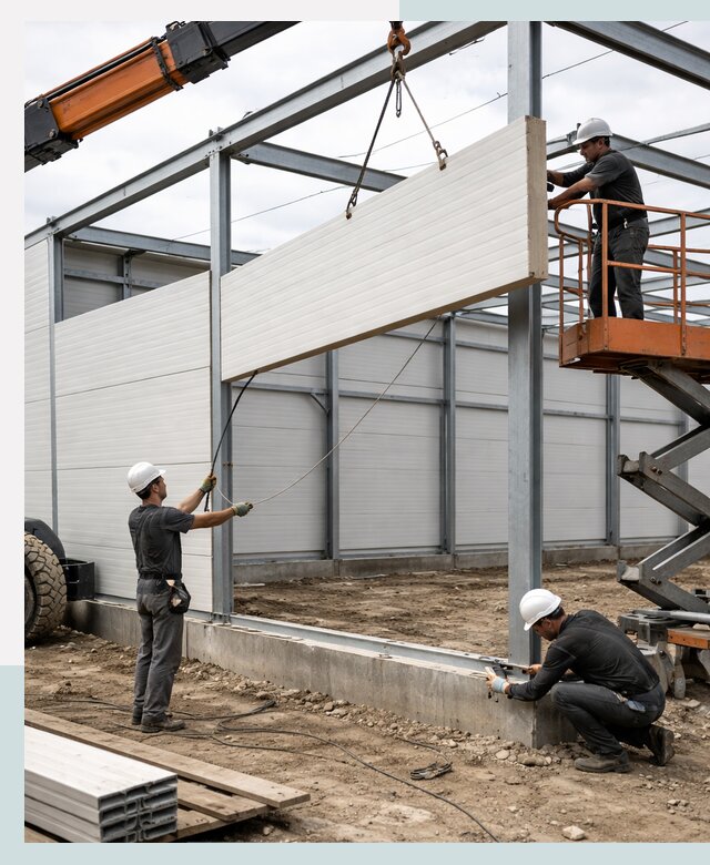 Строительство складов из сэндвич панелей в Новомосковске под ключ